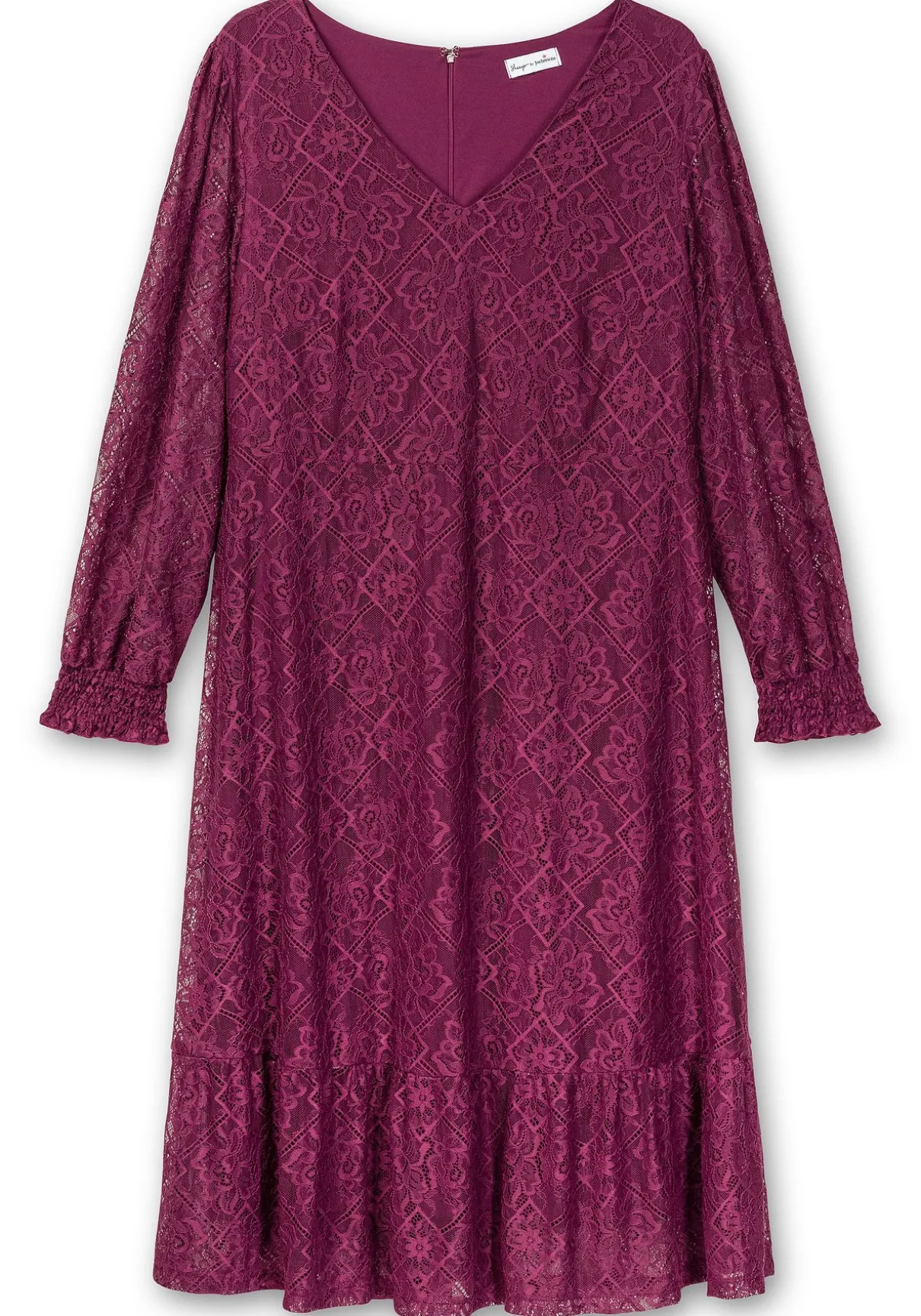 Abendkleid aus elastischer Spitze, mit Unterkleid