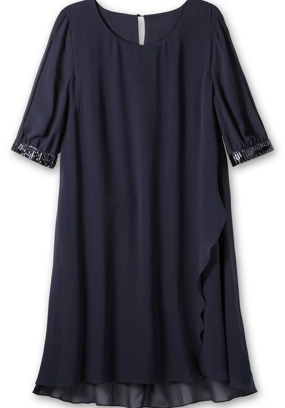 Abendkleid aus Georgette, mit geschlitztem Ärmel