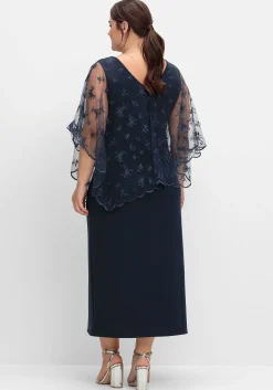 Abendkleid im Lagenlook, mit Mesh und Spitze