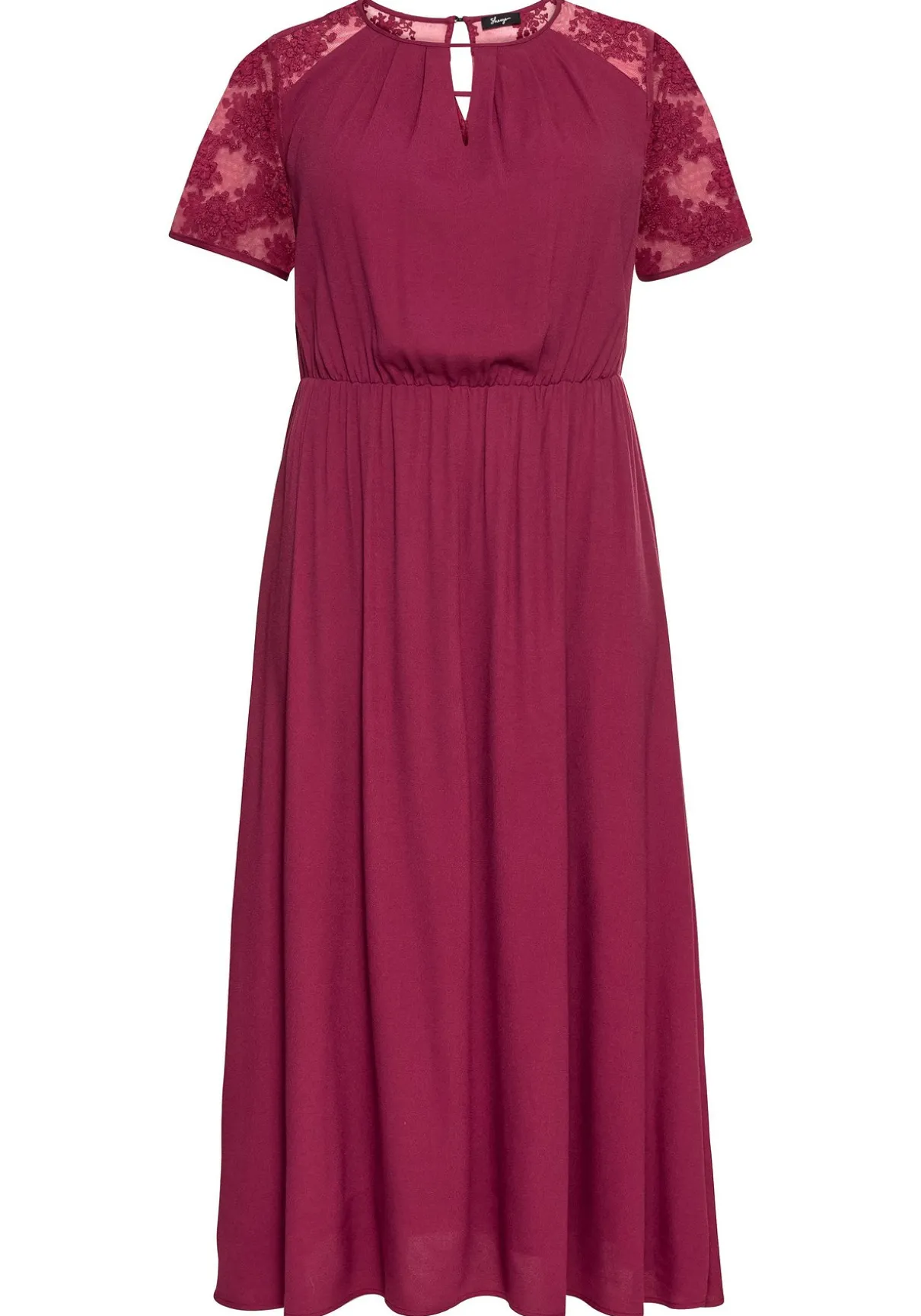 Abendkleid in Maxilänge, mit transparenter Spitze