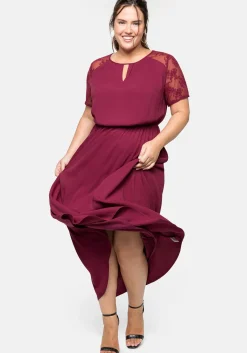 Abendkleid in Maxilänge, mit transparenter Spitze