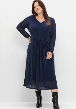 Abendkleid mit Mesh und Effektgarn