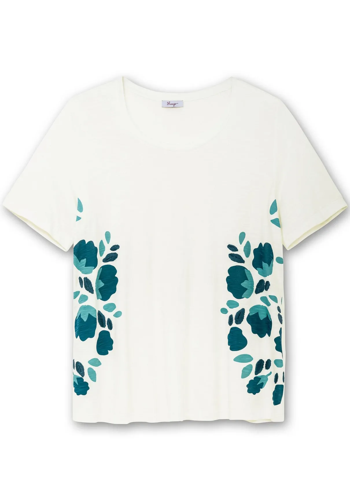 A-Linien-Shirt mit Floral-Druck und Stickerei