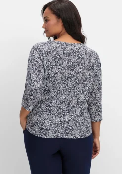 3/4-Arm-Shirt mit Cut-out am Ausschnitt