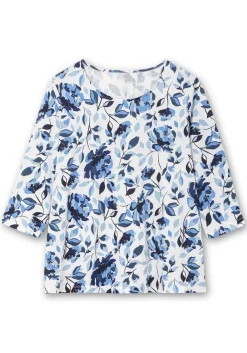 3/4-Arm-Shirt mit floralem Alloverdruck