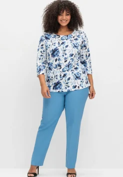 3/4-Arm-Shirt mit floralem Alloverdruck