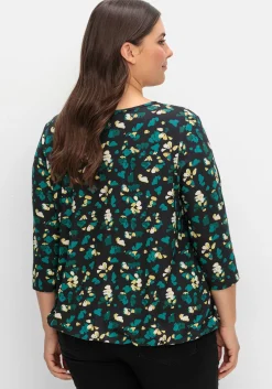 3/4-Arm-Shirt mit floralem Alloverdruck