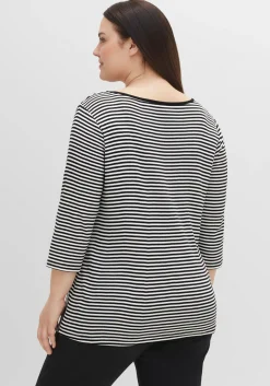 3/4-Arm-Shirt mit garngefärbten Ringeln