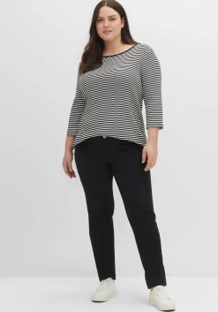 3/4-Arm-Shirt mit garngefärbten Ringeln