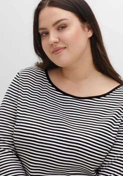 3/4-Arm-Shirt mit garngefärbten Ringeln