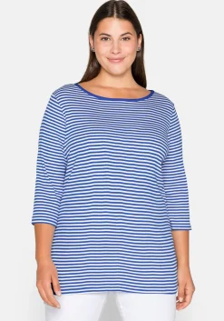 3/4-Arm-Shirt mit garngefärbten Ringeln