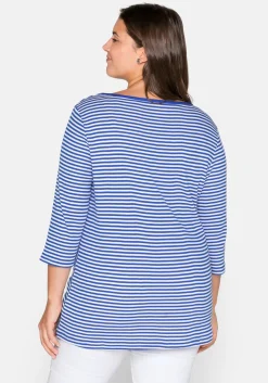 3/4-Arm-Shirt mit garngefärbten Ringeln