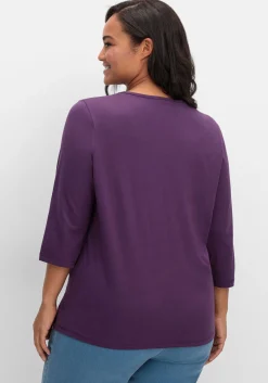 3/4-Arm-Shirt mit Glitzerstein-Applikation