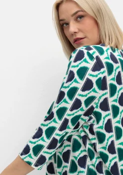 3/4-Arm-Shirt mit grafischem Retromuster
