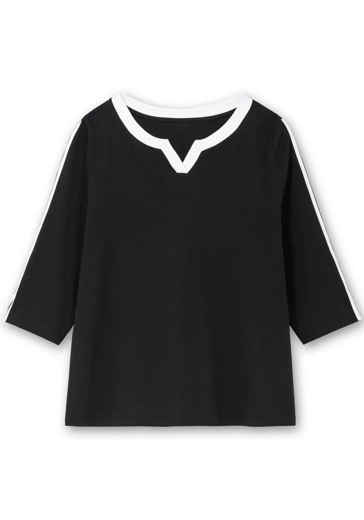 3/4-Arm-Shirt mit Kontrastdetails