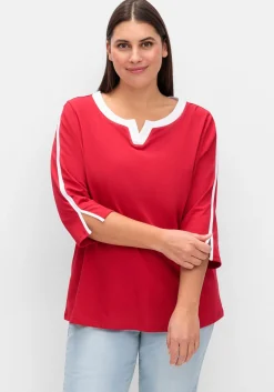 3/4-Arm-Shirt mit Kontrastdetails