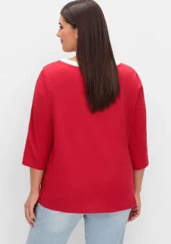 3/4-Arm-Shirt mit Kontrastdetails