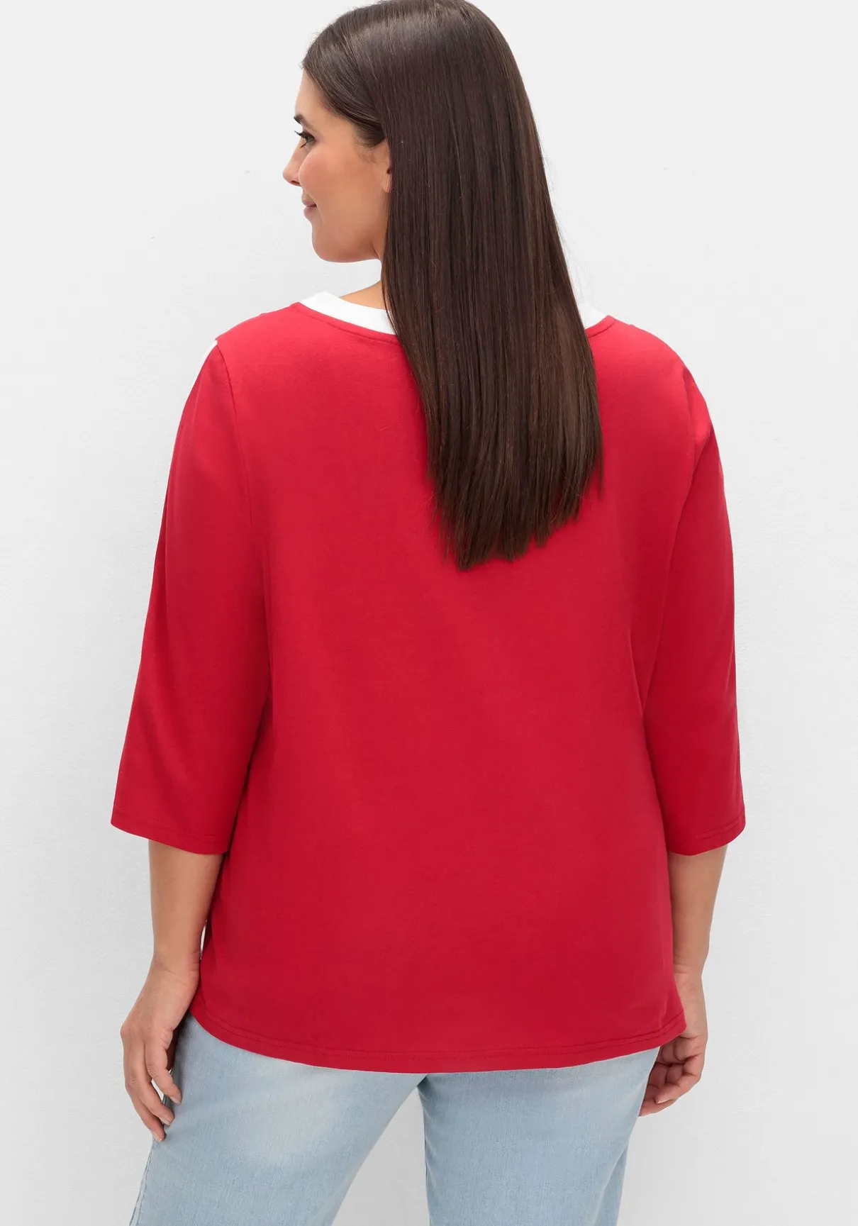 3/4-Arm-Shirt mit Kontrastdetails