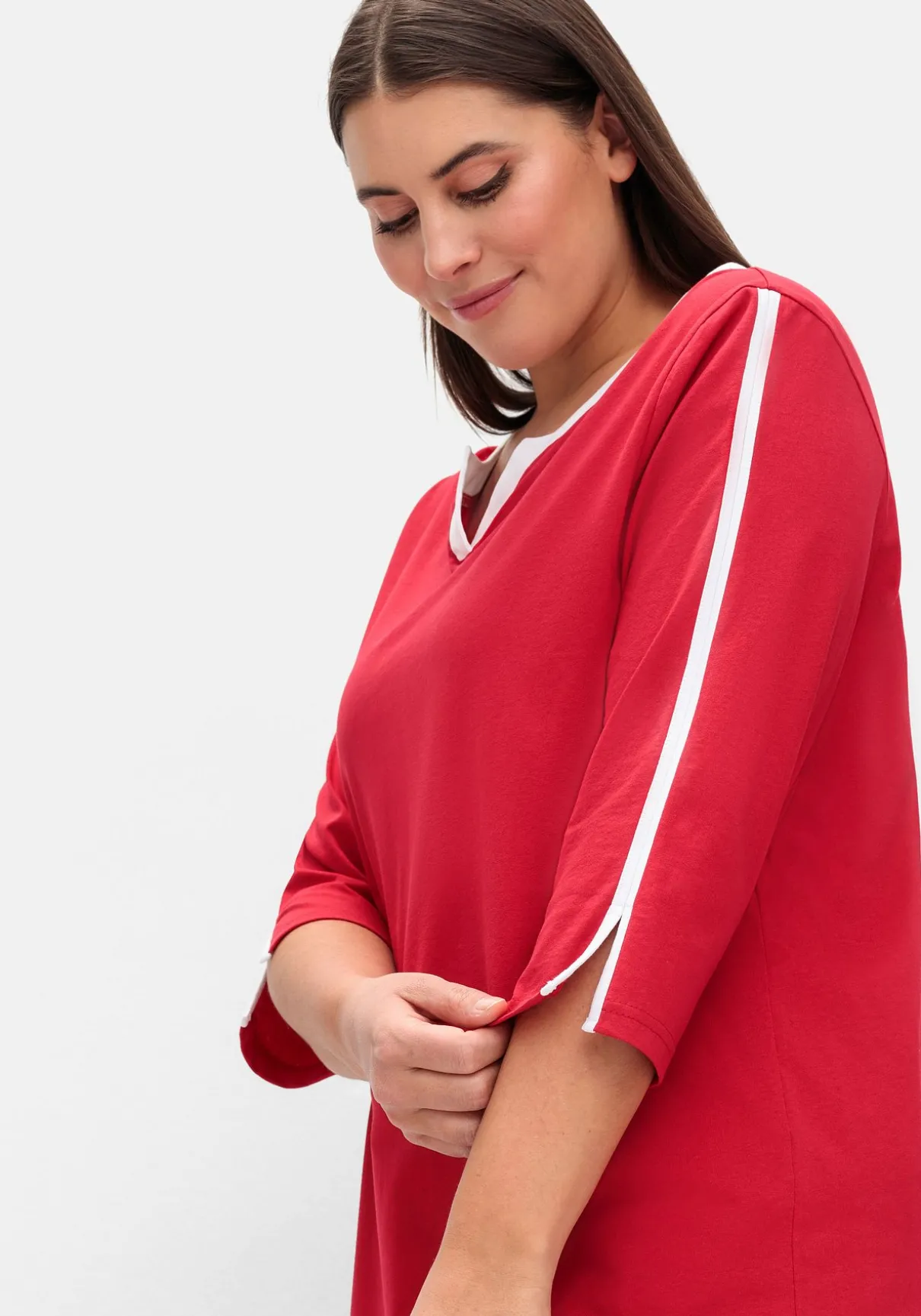 3/4-Arm-Shirt mit Kontrastdetails