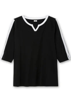 3/4-Arm-Shirt mit Kontrastdetails