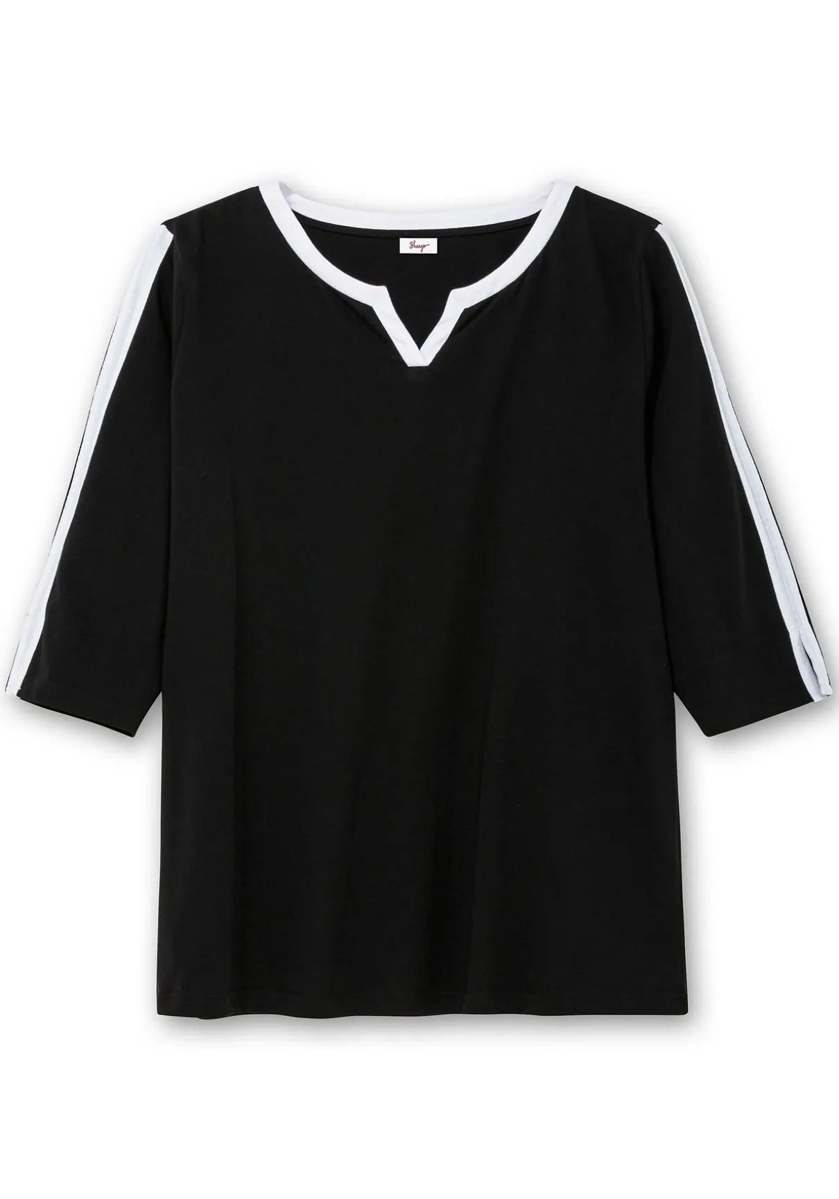 3/4-Arm-Shirt mit Kontrastdetails