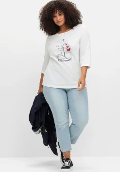 3/4-Arm-Shirt mit maritimem Frontdruck