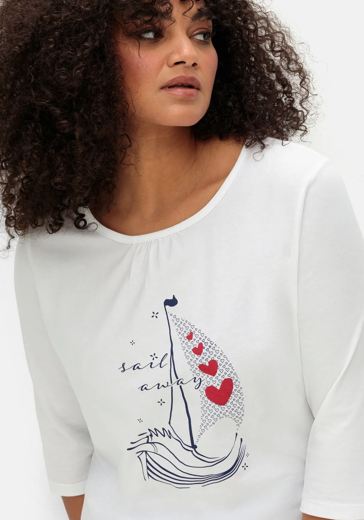 3/4-Arm-Shirt mit maritimem Frontdruck