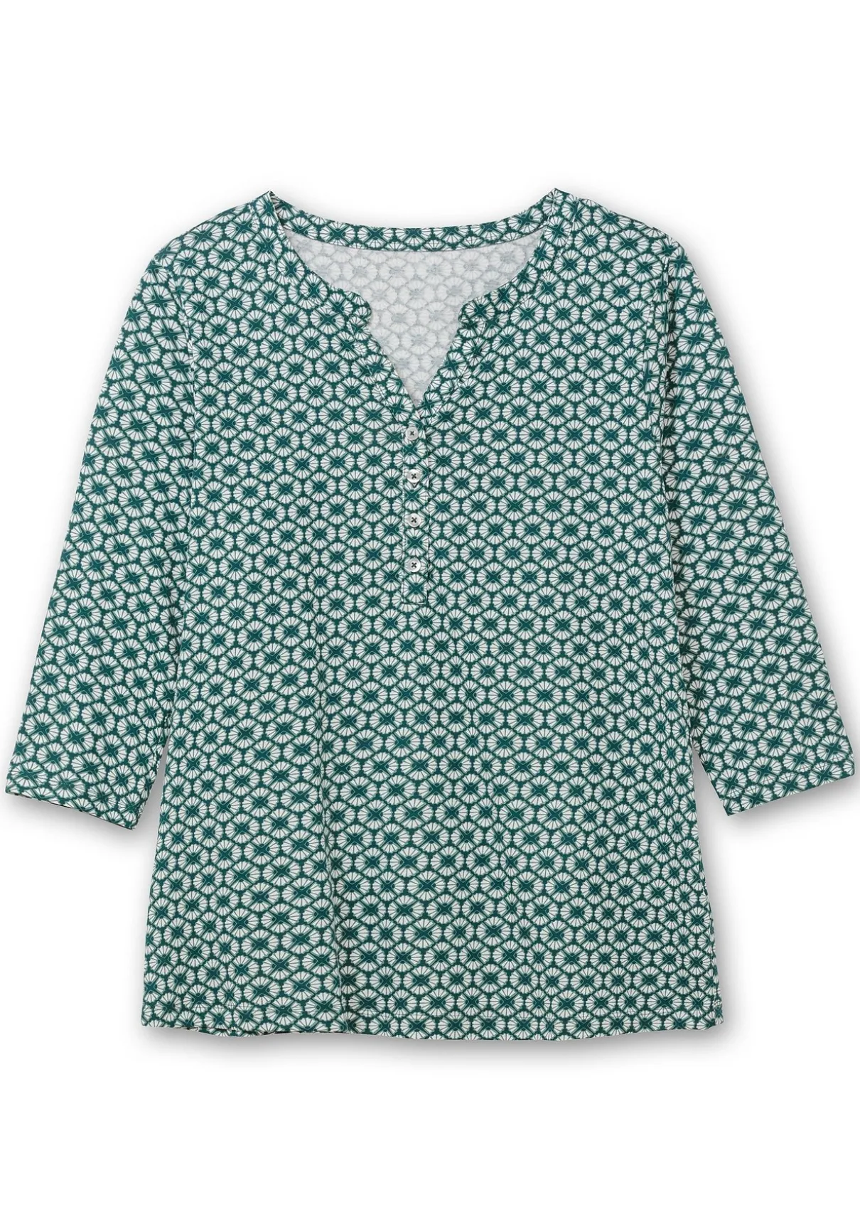 3/4-Arm-Shirt mit Retro-Alloverdruck