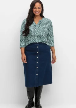 3/4-Arm-Shirt mit Retro-Alloverdruck