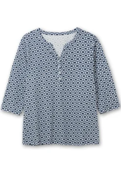 3/4-Arm-Shirt mit Retro-Alloverdruck