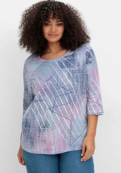 3/4-Arm-Shirt mit softem Alloverdruck