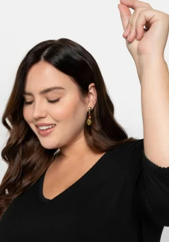 3/4-Arm-Shirt mit V-Ausschnitt, in leichter A-Linie