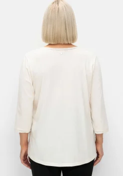 3/4-Arm-Shirt mit V-Ausschnitt, in leichter A-Linie