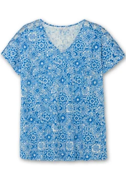 Ausbrenner-Shirt mit geschlitzten Ärmeln