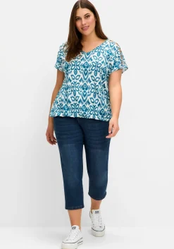 Ausbrenner-Shirt mit Gummizugbund