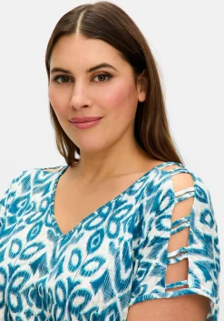 Ausbrenner-Shirt mit Gummizugbund