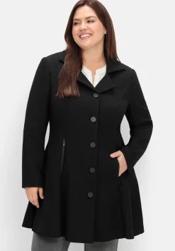 Ausgestellter Kurzmantel in Twillstruktur