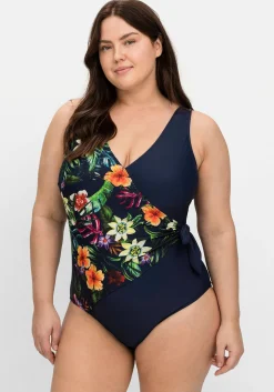 Badeanzug in Wickeloptik, mit Shaping-Effekt