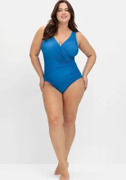 Badeanzug in Wickeloptik stark formend