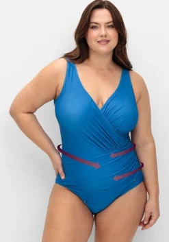 Badeanzug in Wickeloptik stark formend