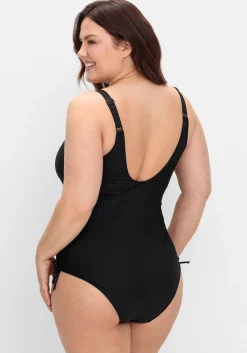 Badeanzug mit Blätterdruck und Shapingeffekt