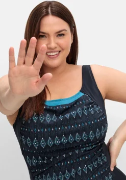 Badeanzug mit Ethnoprint und Shape-Effekt