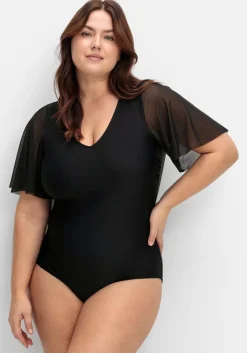 Badeanzug mit Flügelärmeln und Shape-Effekt