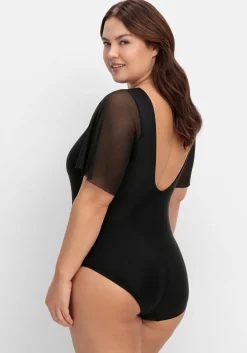 Badeanzug mit Flügelärmeln und Shape-Effekt