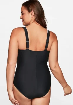 Badeanzug mit Paspeln; Shaping-Effekt