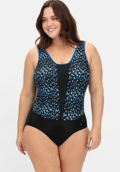 Badeanzug mit Pünktchen-Alloverprint