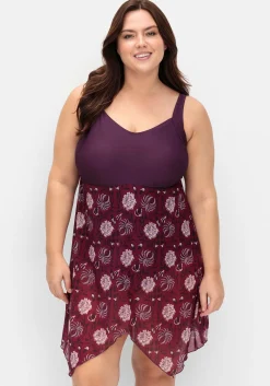 Badekleid mit Mesh-Rock und Shaping-Effekt