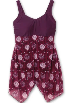 Badekleid mit Mesh-Rock und Shaping-Effekt