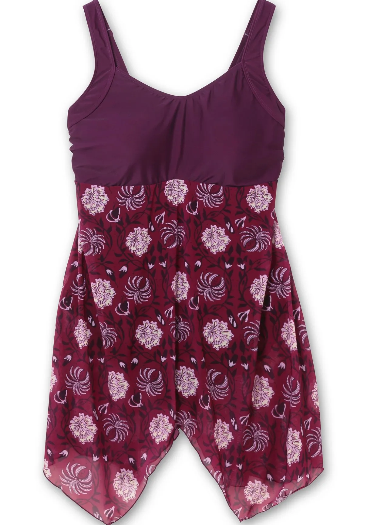 Badekleid mit Mesh-Rock und Shaping-Effekt