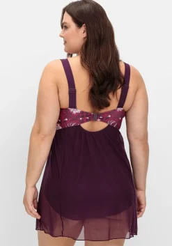 Badekleid mit Mesh-Rock und Shaping-Effekt